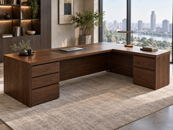 Luxury L-Shaped Executive Desk